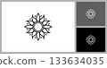 Decorative Floral Sun Ornament Icon for Wellness and Spa 133634035