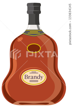 瓶中白蘭地酒瓶的插圖 133634145