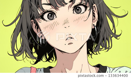 A young woman gasps in shock, her eyes wide open and her mouth hanging open A young woman gasps in shock, her eyes wide open and her mouth hanging open 133634400