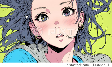 A young woman gasps in shock, her eyes wide open and her mouth hanging open A young woman gasps in shock, her eyes wide open and her mouth hanging open 133634401