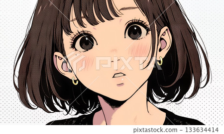 A young woman gasps in shock, her eyes wide open and her mouth hanging open A young woman gasps in shock, her eyes wide open and her mouth hanging open 133634414