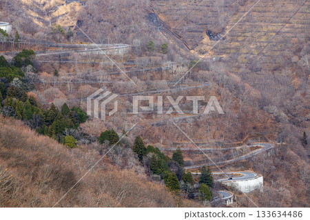 從栃木縣日光市明智平眺望伊呂波坂 133634486