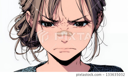 Young woman with a look of disgust 133635032