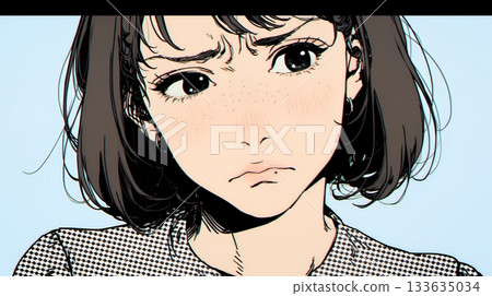 Young woman with a look of disgust 133635034