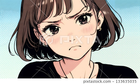 Young woman with a look of disgust 133635035