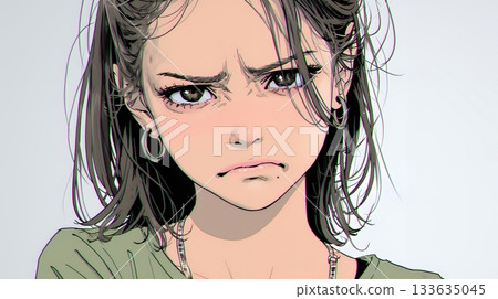 Young woman with a look of disgust 133635045