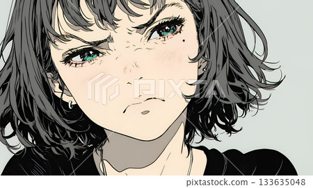 Young woman with a look of disgust 133635048