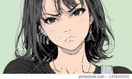 Young woman with a look of disgust 133635050