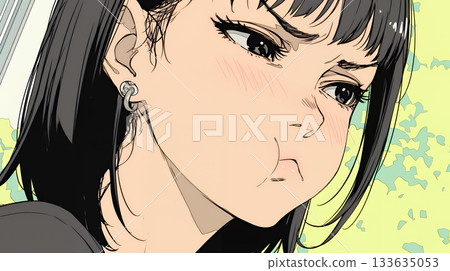 Young woman with a look of disgust 133635053