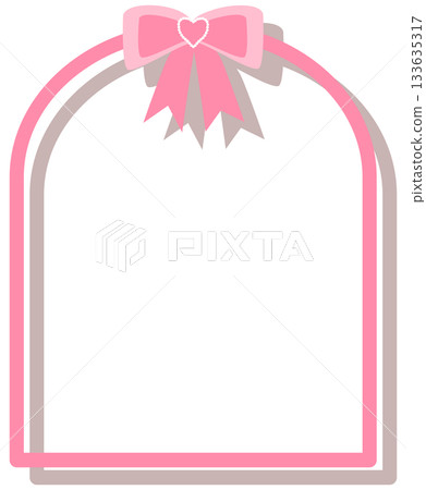 arch frame with pink bow arch frame with pink bow 133635317