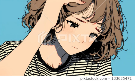 A young woman who is plagued by guilt and deeply remorseful A young woman who is plagued by guilt and deeply remorseful 133635471