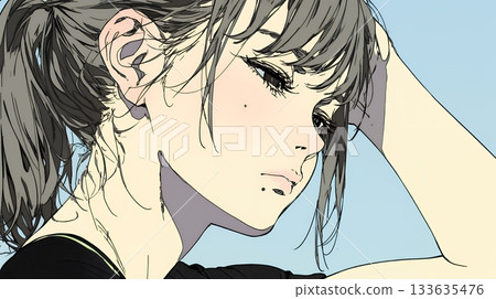 一位飽受內疚和深深悔恨折磨的年輕女子 133635476