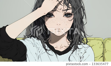 一位飽受內疚和深深悔恨折磨的年輕女子 133635477