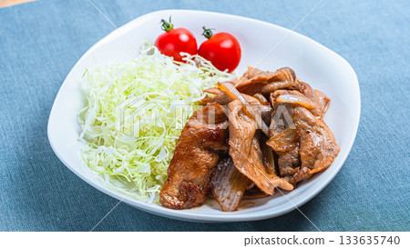 Ginger pork and shredded cabbage Ginger pork and shredded cabbage 133635740
