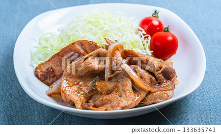 Ginger pork and shredded cabbage Ginger pork and shredded cabbage 133635741