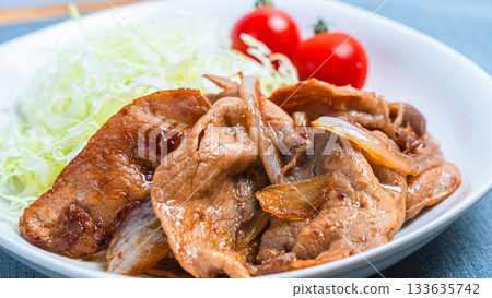 Ginger pork and shredded cabbage Ginger pork and shredded cabbage 133635742