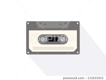 Audio cassette isolated on white background stock illustration 133635835