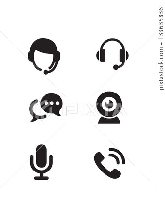 Contact Us Communications Icon Set stock illustration. Contact Us Communications Icon Set stock illustration. 133635836