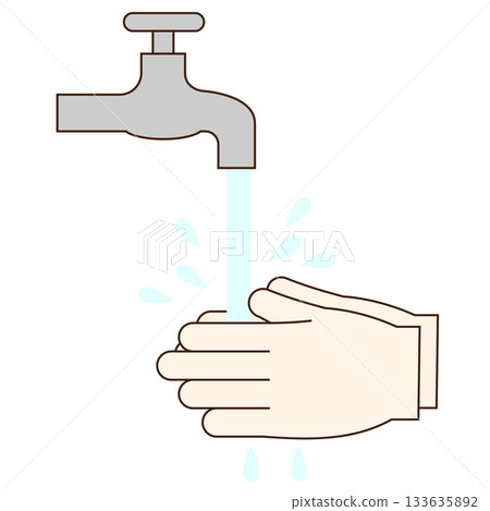 Simple hand washing illustration material 133635892