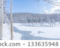 北海道壯麗的冬季景色：晴朗冬日的青池 133635948
