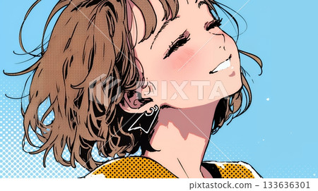 Young woman laughing out loud 133636301