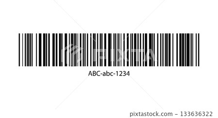 Fake barcode for design collection. Barcode labels code stripes sticker. 133636322
