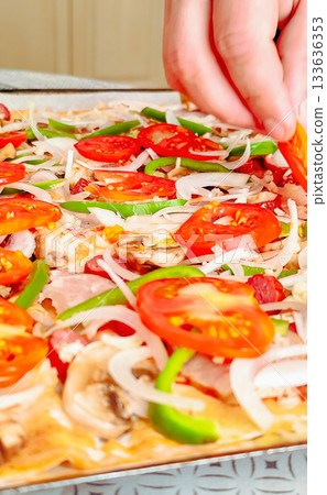 Making Homemade Pizza. The Process Making Homemade Pizza. The Process 133636353