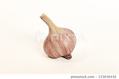 Garlic bulb isolated on white background. Clipping path. 133636438