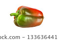 Multicolored bell peppers isolated on white background, no shadow 133636441