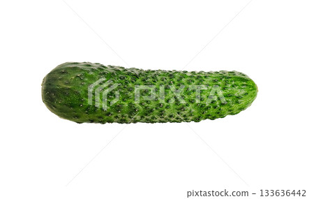 Red round tomato on a white background. Isolate 133636442