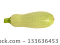 Fresh green zucchini isolated on white background. Isolate 133636453