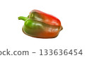 Multicolored bell peppers isolated on white background, no shadow 133636454