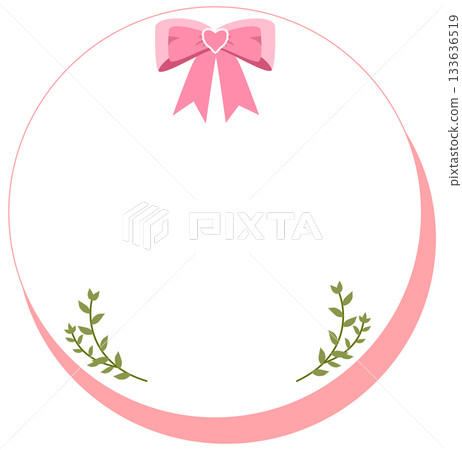 Cute Pink text box or label with Bows and Greenery Cute Pink text box or label with Bows and Greenery 133636519