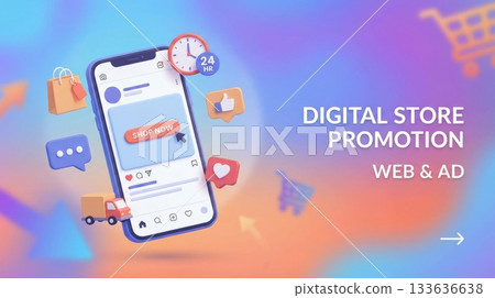 Online Shopping Banner Graphic Online Shopping Banner Graphic 133636638