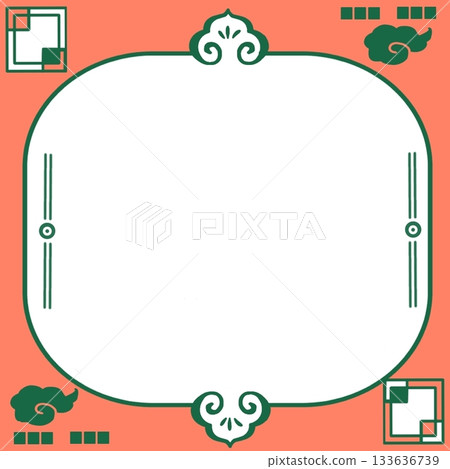Colorful clouds Chinese frame, vermilion Colorful clouds Chinese frame, vermilion 133636739