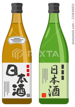 瓶裝日本清酒插圖 瓶裝日本清酒插圖 133636852