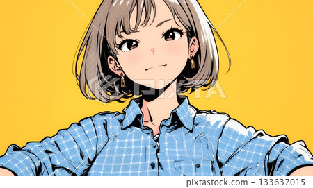 一位表情驕傲的年輕女子 133637015