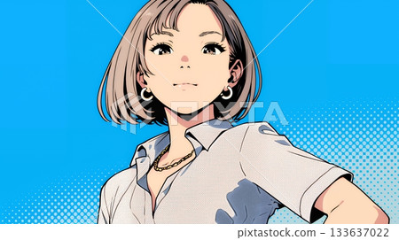 A young woman with a proud expression 133637022