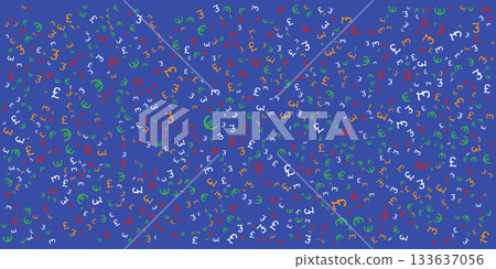 Confetti Background with Euro and Pound Currency Symbols - Financial Pattern Confetti Background with Euro and Pound Currency Symbols - Financial Pattern 133637056