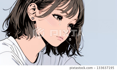 Tearful young woman Tearful young woman 133637195
