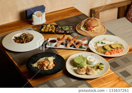 pleasant meal setting, enjoy inviting environment with selection of seafood and comfort foods 133637261