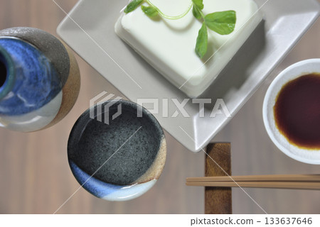 A bird's-eye view of chilled tofu A bird's-eye view of chilled tofu 133637646