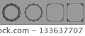 Set of decorative frames Elegant vector element for design in Eastern style, place for text. Floral black and gray borders. Lace illustration for invitations and greeting cards 133637707