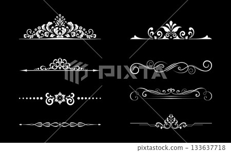 Vintage set. Floral elements for design monograms, invitations, frames, menus and labels. Graphic design of the website, cafes, boutiques, hotels, wedding invitations. 133637718