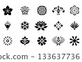 Flower icons set. Isolated elements for design. Vector graphics. 133637736
