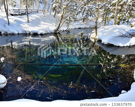 Mysterious Kaminoko Pond in winter Mysterious Kaminoko Pond in winter 133637970