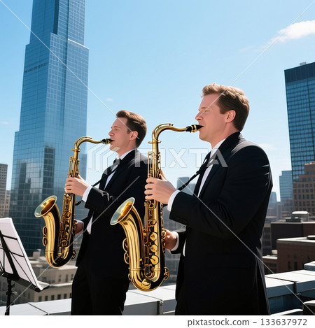 Musicians on the roof 133637972