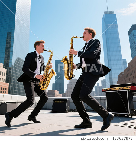 Musicians on the roof 133637973