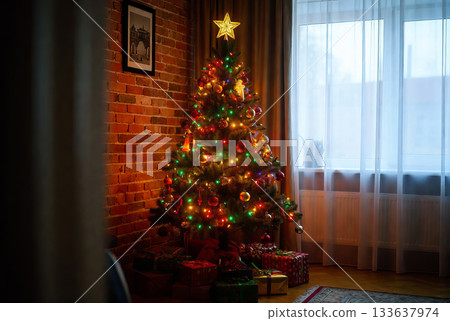Christmas atmosphere in the house 133637974