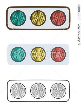 平坦的交通信號燈（全亮） 133638085